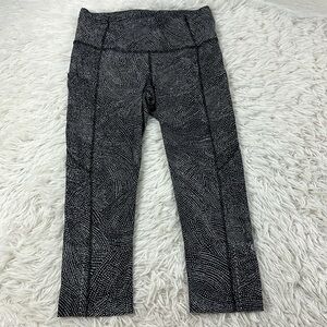 Lululemon Fast and Free Crop II 19" *Nulux Free Spirit Ice Grey Black